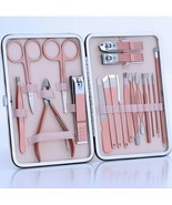 18pcs SET Nail Care Manicure Tool Stainless Steel Pink - £25.79 GBP