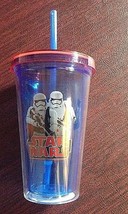 Star Wars 16oz Double Walled Tumbler W Lid &amp; Straw Brand New. Great Gift!! - £14.12 GBP