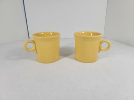 2 Fiesta Ware Pale Yellow Coffee Mug Ring Handle Homer Laughlin HLC USA - $14.99