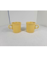 2 Fiesta Ware Pale Yellow Coffee Mug Ring Handle Homer Laughlin HLC USA - $20.50 CAD