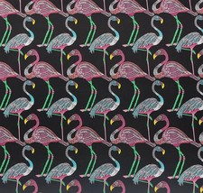 Tommy Bahama El Paraiso Tuxedo Black Flamingo Outdoor Multiuse Fabric Bty 54&quot;W - £7.90 GBP