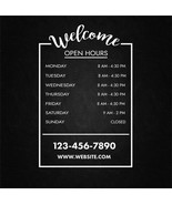 Custom Business Store Hours Sign Decal Sticker  EXTERIOR Window Door 028 - $41.19 CAD