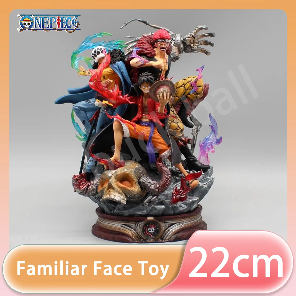 One Piece Luffy Gk Anime Figures Eustass Kid Law Luffy 22cm Action Figurine Pvc - £37.27 GBP+