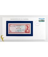 1980 East Caribbean One Dollar $1 in Banknotes of All Nations Stamped En... - €44,63 EUR
