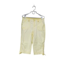 Gloria Vanderbilt Capris Womens Size 8 Cargo Yellow Stretch Waist 5 pock... - $14.96