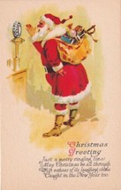 Christmas Greeting Santa Claus Bag Full of Gifts Postcard D20 - $2.99