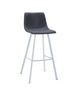 LeisureMod Charcoal Black Leather 41 Bar Stool, Ergonomic Padded Counte... - $219.81 CAD