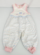 1997 Gymboree Little Navigator Baby Girl Pink Blue Overalls Romper 6-12 Infant - £31.64 GBP