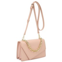 New Pink Smooth Plain Chain Link Crossbody Hand Bag - $37.62