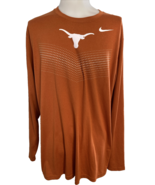 Nike Dri-Fit Orange Long Sleeve T Shirt Texas Long Horn Screen Print XXL - $433.30 MXN