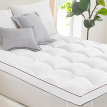 Cooling Mattress Topper Pillow Top Extra Thick Plush Bed Cover Matress P... - £43.84 GBP+