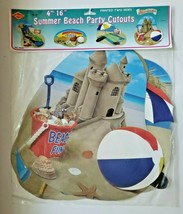 2003 Beistle Summer Beach Party Cutouts 16&quot; Set Of 4 New In Packaging - $14.99