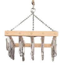 25 Amish Clothespin Drying Rack - Handmade Super Grip Clothes Pin Hanger - £59.92 GBP