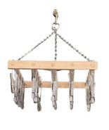 25 AMISH CLOTHESPIN DRYING RACK - Handmade Super Grip Clothes Pin Hanger - £58.74 GBP