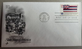 Fdc Us 1976 Hawaii Art Craft, State Flags Of The United States COVER- Cachet - £3.87 GBP
