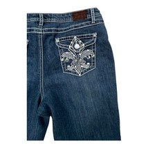 Earl Jeans Womens Size 32 x 28 Blue Denim Beaded embroidered Pocket - $258.38 MXN