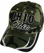 Ohio Block and Script Lettering Baseball Cap with Embroidered Bill (Mili... - $27.28 CAD
