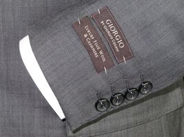 Men's Wool Cashmere Sharkskin Suit Giorgio Cosani Two Button 901 Charcoal Gray image 7