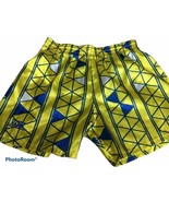 Rare Vintage 90s Xara Soccer Shorts Yellow Blue Silky Small Polyester Fu... - $54.99