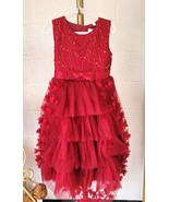 Dress Girl&#39;s Size 10 (140cm) Red Flower Girl Wedding Birthday Princess P... - $942.39 MXN