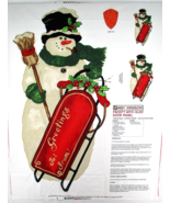 Frosty &amp; Sled Door Panel Cut &amp; Sew Fabric Daisy Kingdom VIP Cranston Pri... - $24.73