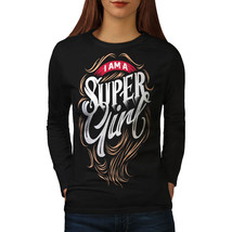 Wellcoda Super Girl Womens Long Sleeve T-shirt, Hero Women Casual Design - £18.94 GBP