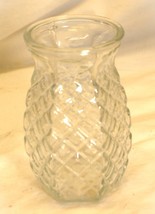 Diamond Point Vase Clear Pressed Glass - $12.86