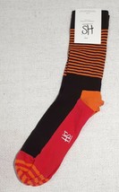 HS HAPPY SOCKS Men&#39;s Combed Cotton Blend Socks Striped Brown Orange Pink 41-46 - £54.89 GBP