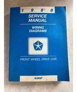 Chrysler Motors 1988 Service Manual Wiring Diagrams Wheel Drive Car - £10.22 GBP