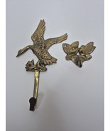 Vintage Penco Brass Duck Wall Mounted Hook &amp; Unmarked Brass Doves Small ... - $348.36 MXN
