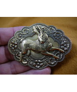 (b-bun-4) Bunny wild rabbit little Foo Foo hopping hare flower brass pin... - £17.03 GBP