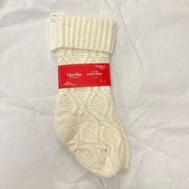 Martha Stewart Cream Knit Christmas Stocking 22&quot; Set of 2 Chunky Cable Knit - €42,93 EUR