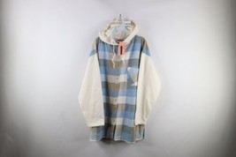 Deadstock Vintage 90s Streetwear Womens XL Ribbed Hooded Button Shirt Sweatshirt - £46.89 GBP