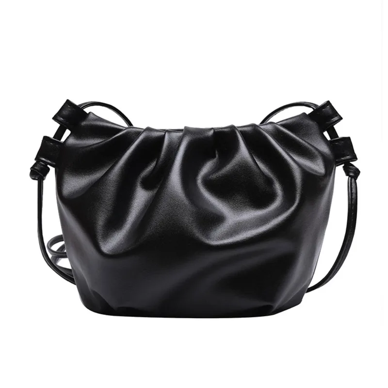 Fashion Ladies Shoulder Bag Pleated Messenger Bag Women Solid Color Plea... - $18.16