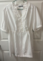 Apt 9 Womens Plus Size 1X White Ruffled Short Sleeve Blouse nwt - £17.96 GBP