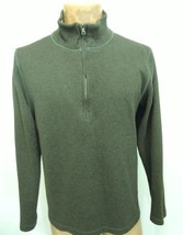 Banana Republic M Olive Green Cotton 1/2 Zip Pullover Sweater Mock Turtle - £20.80 GBP