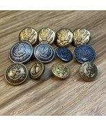 Vintage Lot of 10+ Military Buttons  USA British Canada KG JD - $14.85