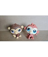 LPS Littlest Monkey Lot 2 Monkeys Brown Purple Blue Chocolate Color #351... - €30,96 EUR