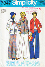 Vintage 1976 Misses&#39; JACKET &amp; PANTS Simplicity Pattern 7347 Size 16 - UNCUT - £9.58 GBP