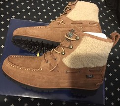 Mens Polo bear Ranger Mid Suede &amp; Faux-Shearling Boot 9.5 - £155.37 GBP