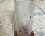 Partylite Copper Tea Light Holder Frosted Floral Glass Chimney - $23.01