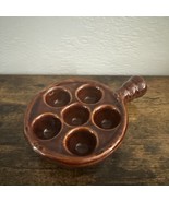 Vtg Escargot Cargo Mushroom Pottery Baking Dishes Brown Holds 6 Made In ... - $15.12