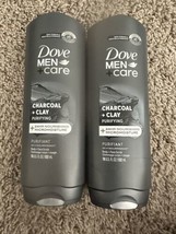 2 Dove Men + Care Charcoal & Clay Purifying Body Face Scrub Micromoisture 18 Oz - £9.74 GBP