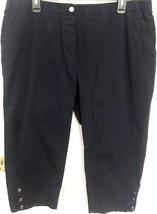 Cathy Daniels Size Xl Women’s Navy Blue Capri Pants Elastic Waist Two Pockets - £8.67 GBP