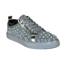 Mens Fancy Shoes By FIESSO AURELIO GARCIA, Spikes Rhine stones 2413 Silver image 2