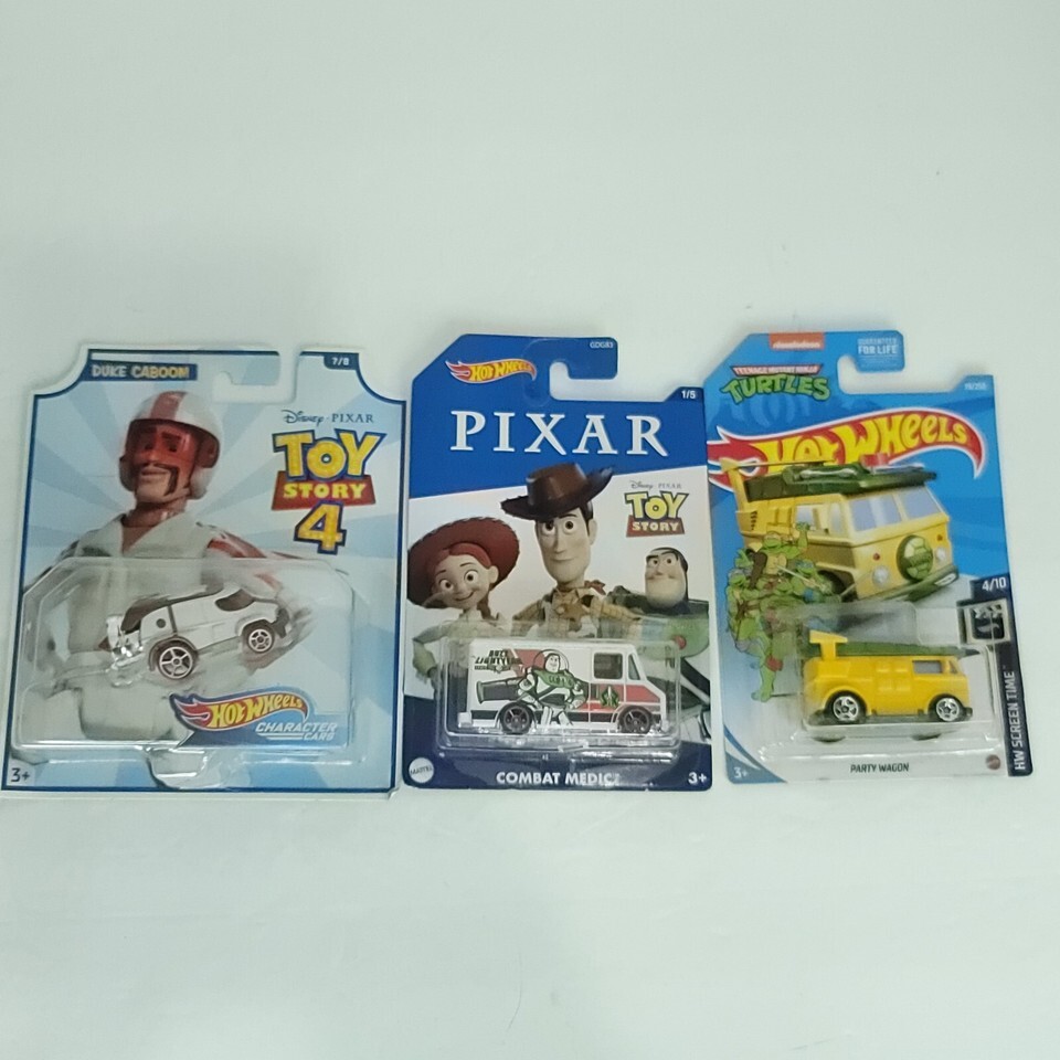 Lot of 3 Hot Wheels Party Wagon TMNT Toy Story Buzz Duke Caboom NEW Die ... - $20.19