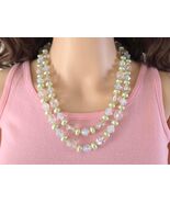 Pale Green Pearl &amp; Opal Beaded Multi-Strand Necklace | Signed Japan - $1,057.82 MXN