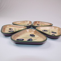 Julie Ueland &quot;Feels Like Home&quot; Enesco Olive Triangle Plates Appetizer Set Of 5 - £11.97 GBP