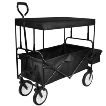 Heavy Duty Folding Portable Hand Cart with Removable Canopy, 8&#39;&#39; Wheels - £106.46 GBP