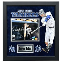 Derek Jeter Autographed New York Yankees 8x10 Photo Collage Framed COA Signed - £1,020.06 GBP
